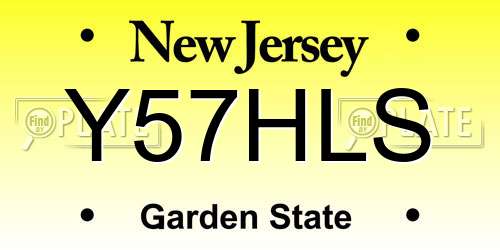 Y57HLS New Jersey License Plate