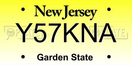 Y57KNA New Jersey License Plate
