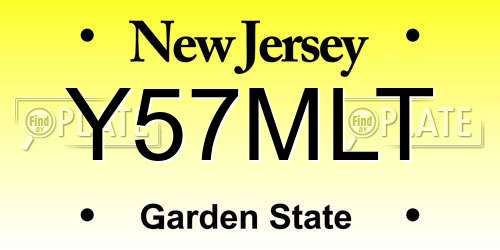 Y57MLT New Jersey License Plate