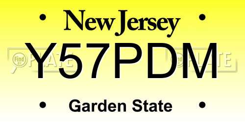 Y57PDM New Jersey License Plate