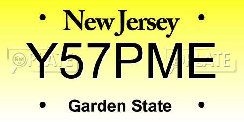 Y57PME New Jersey License Plate