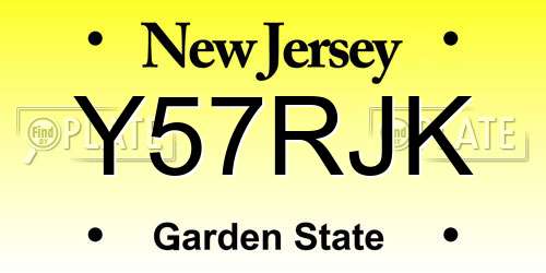 Y57RJK New Jersey License Plate
