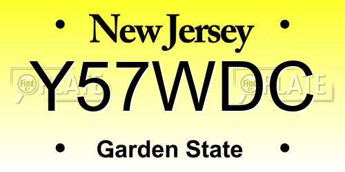 Y57WDC New Jersey License Plate