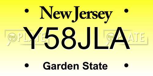Y58JLA New Jersey License Plate