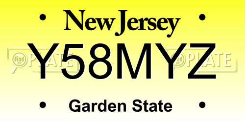 Y58MYZ New Jersey License Plate