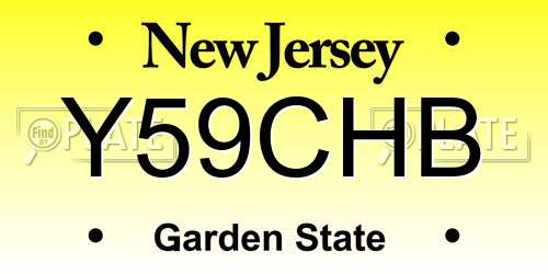 Y59CHB New Jersey License Plate