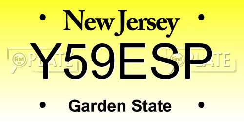 Y59ESP New Jersey License Plate