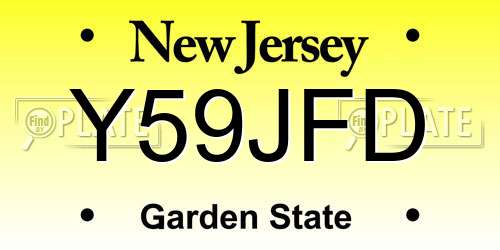 Y59JFD New Jersey License Plate