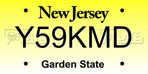 Y59KMD New Jersey License Plate