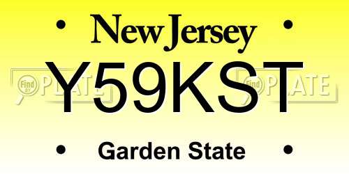 Y59KST New Jersey License Plate