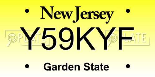 Y59KYF New Jersey License Plate