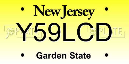 Y59LCD New Jersey License Plate