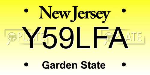 Y59LFA New Jersey License Plate