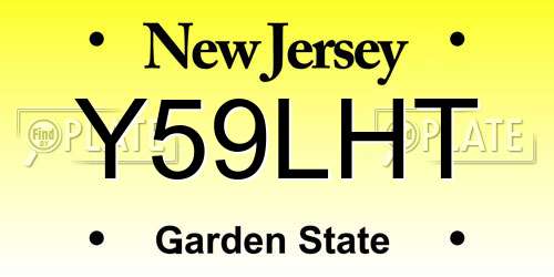 Y59LHT New Jersey License Plate