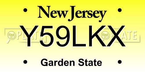 Y59LKX New Jersey License Plate