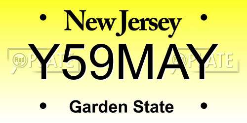 Y59MAY New Jersey License Plate