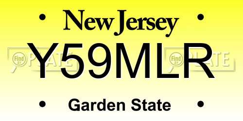 Y59MLR New Jersey License Plate
