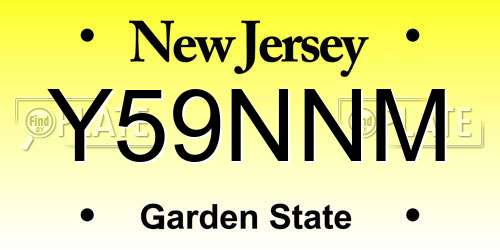 Y59NNM New Jersey License Plate