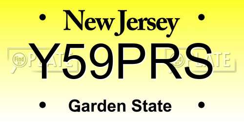 Y59PRS New Jersey License Plate