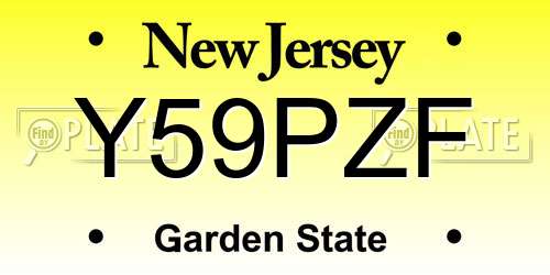 Y59PZF New Jersey License Plate