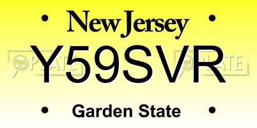 Y59SVR New Jersey License Plate