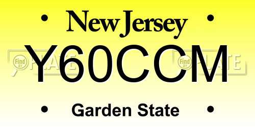 Y60CCM New Jersey License Plate