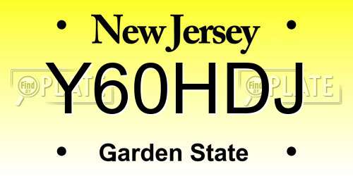 Y60HDJ New Jersey License Plate