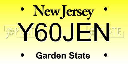 Y60JEN New Jersey License Plate