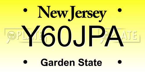 Y60JPA New Jersey License Plate