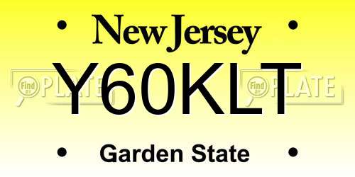 Y60KLT New Jersey License Plate