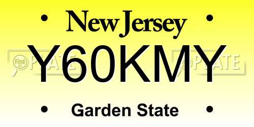 Y60KMY New Jersey License Plate