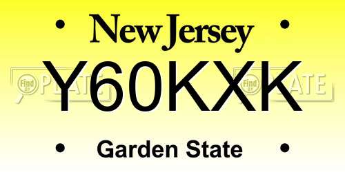 Y60KXK New Jersey License Plate
