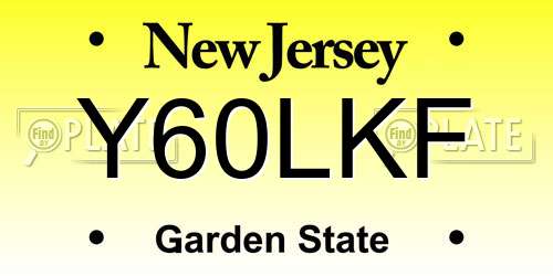 Y60LKF New Jersey License Plate