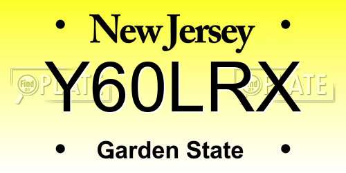 Y60LRX New Jersey License Plate