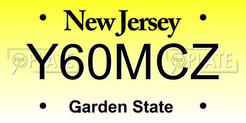 Y60MCZ New Jersey License Plate