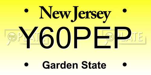 Y60PEP New Jersey License Plate