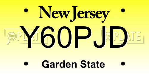 Y60PJD New Jersey License Plate