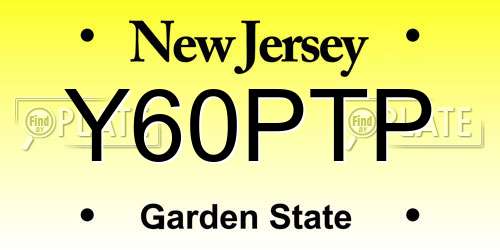 Y60PTP New Jersey License Plate