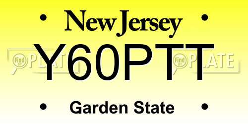 Y60PTT New Jersey License Plate