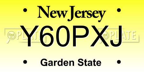 Y60PXJ New Jersey License Plate