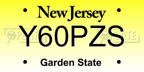 Y60PZS New Jersey License Plate