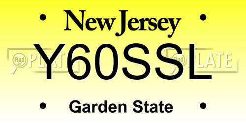 Y60SSL New Jersey License Plate