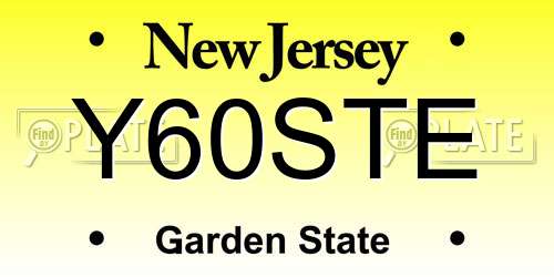 Y60STE New Jersey License Plate