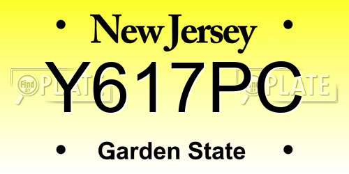 Y617PC New Jersey License Plate