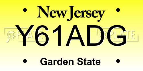 Y61ADG New Jersey License Plate