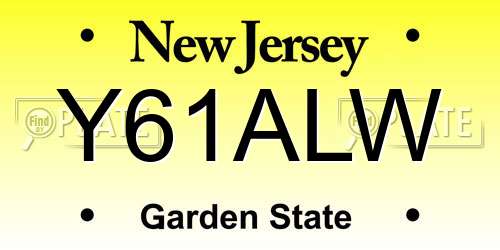Y61ALW New Jersey License Plate