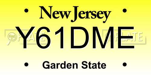 Y61DME New Jersey License Plate