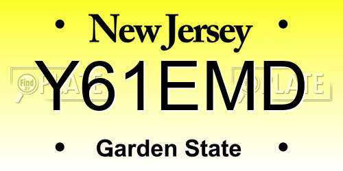 Y61EMD New Jersey License Plate