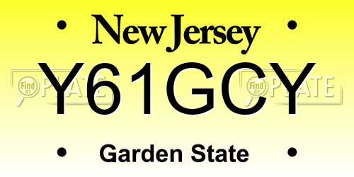 Y61GCY New Jersey License Plate