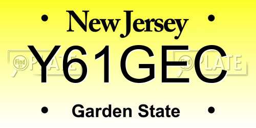 Y61GEC New Jersey License Plate